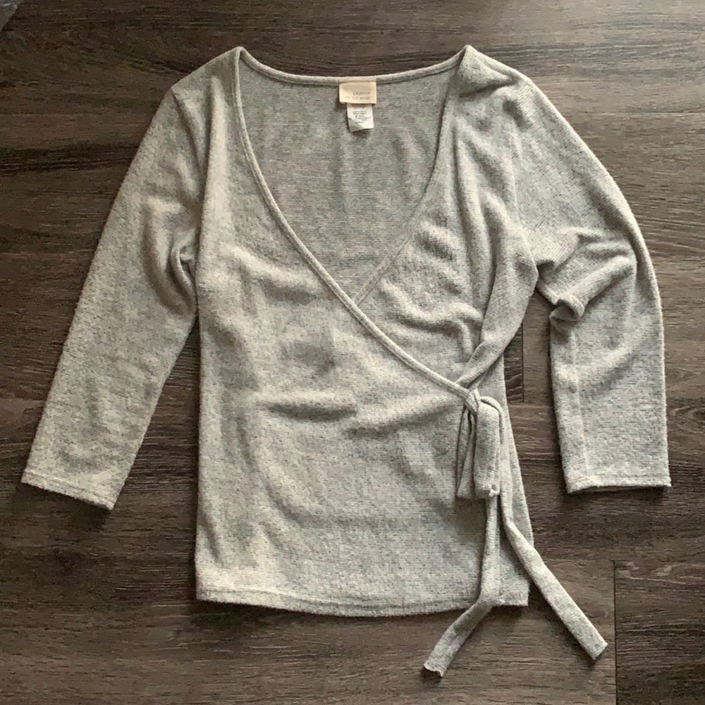 3/4 Sleeve Tie Sweater